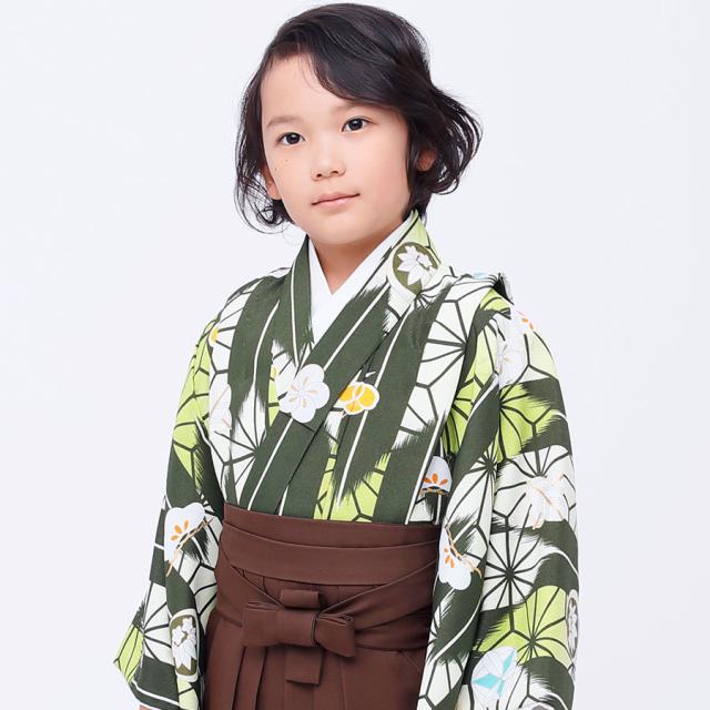 卒園用 小町kids 男児 着物 と 袴 レンタル 110cm 120cm 貸衣装 往復送料無料 卒園式 七五三 緑 グリーン 卒園用 小町kids 男児 着物 と 袴 レンタル 110cm 120cm 貸衣装 往復